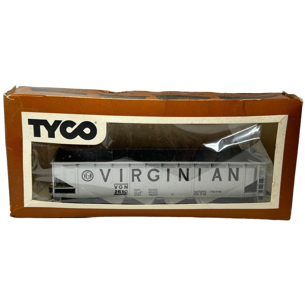 TYCO HO Virginian 4 Bay Hopper Car 344C  Model Freight Train‎ Car With Box